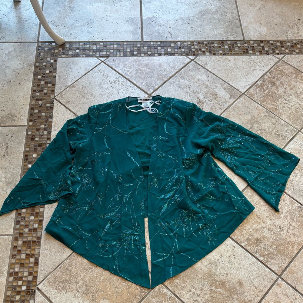 Dana Kay Green Embroidered Jacket